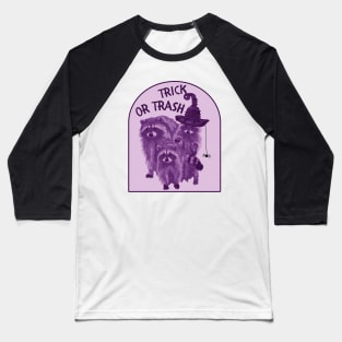 Trick or Trash Raccoons Baseball T-Shirt